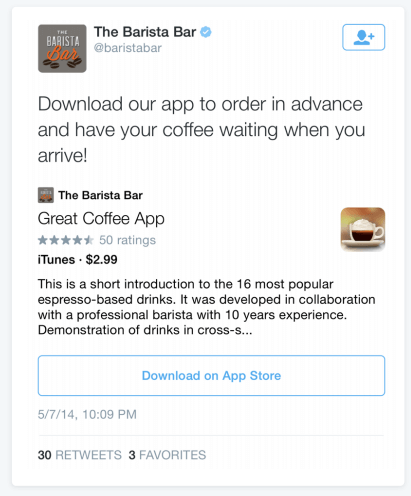 Twitter Basic App Card
