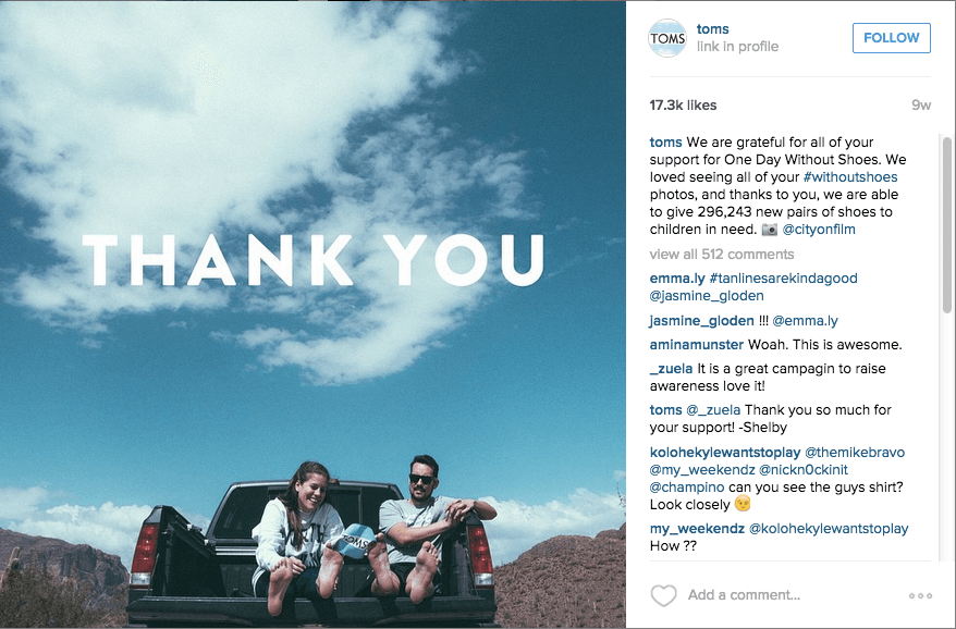 TOMS IG Giveaways