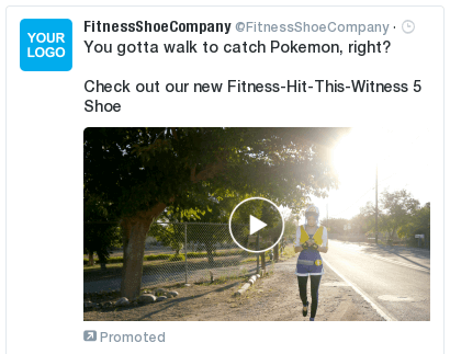 Retail Apparel Companies - Blue sky Twitter Video Post: You gotta walk to catch Pokemon. Pokemon Go.
