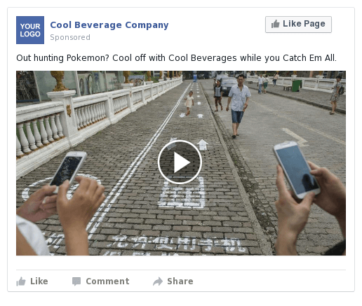 Cold Beverage - Blue sky Facebook Video Post: Out Hunting Pokemon. Pokemon Go.