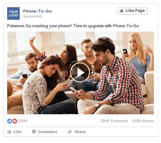 Tech - Blue sky Facebook Video Post: Pokemon Go crashing your phone? Pokemon Go.
