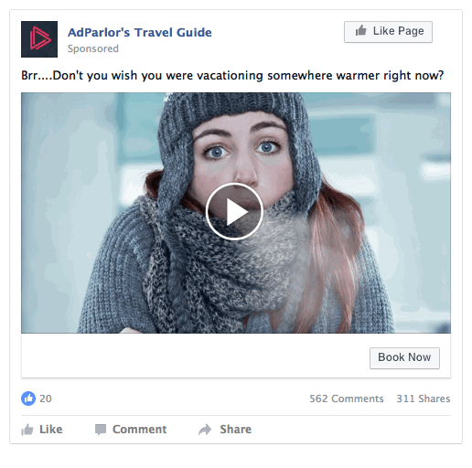 Travel Guide - Facebook Video - Too Cold. Vacation Somewhere Warmer
