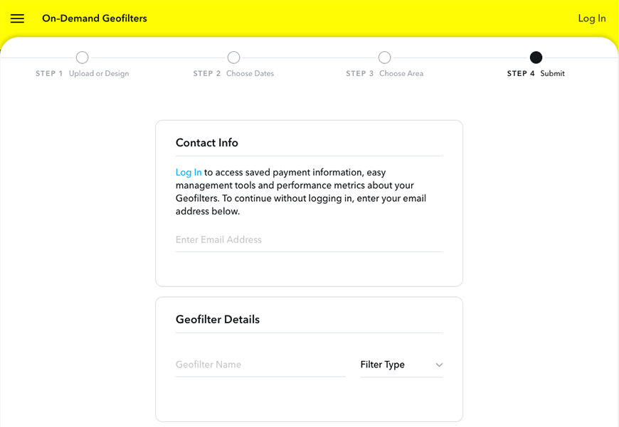 Snapchat on-demand geofilter: Confirmation