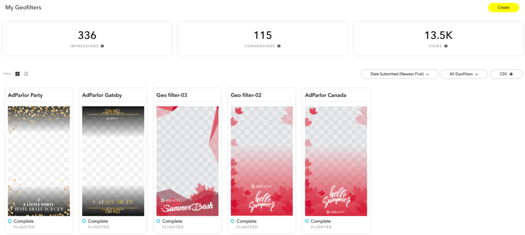 Snapchat geofilter: Examples