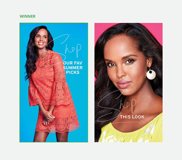 Blue color schemes outperformed white and pink color schemes