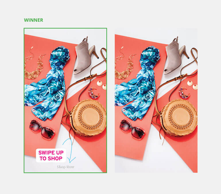 Adding a call-to-action to creative increased performance significantly