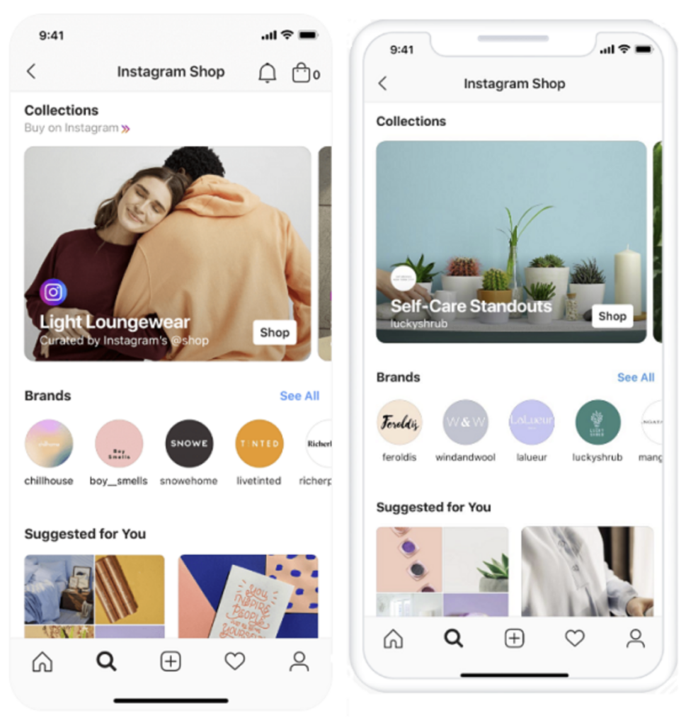 Social Media Updates - Shop tab