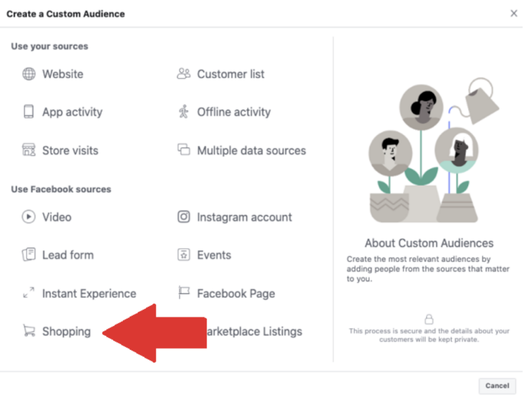 Facebook Custom Audience Options