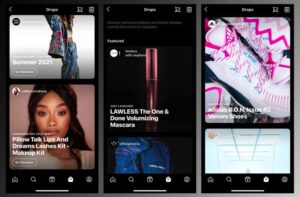 A screenshot of Instagram's drops tab.