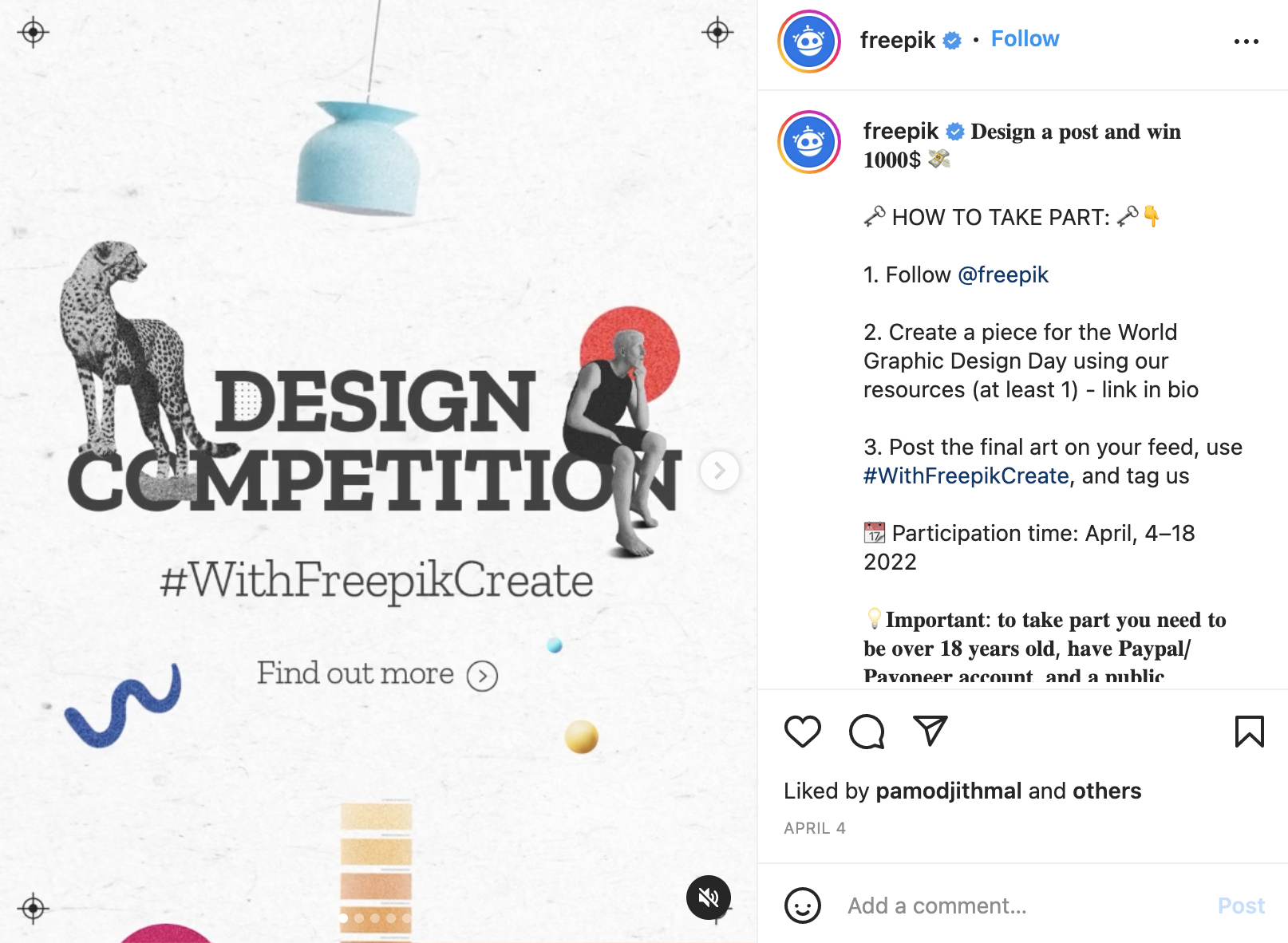 Instagram caption with a clear call-to-action.